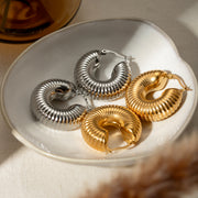 large snail shell hoop earrings, view 6 - MRSLM