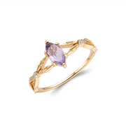 lavender amethyst white zirconia silver ring, view 3 - MRSLM