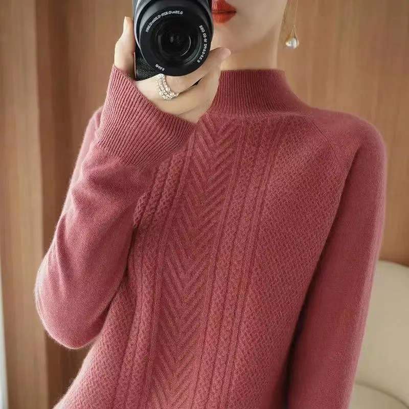 women's short knit base sweater, view 3 - MRSLM