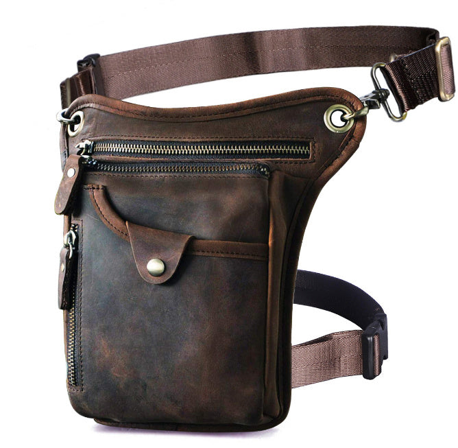 oil wax leather waist pack, view 11 - MRSLM