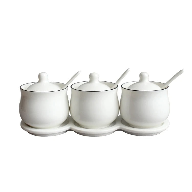 ceramic seasoning jars with tray, view 6 - MRSLM