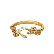 zircon leaf ring, view 6 - MRSLM