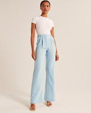 Women's high waist wide leg trousers, view 7 - MRSLM