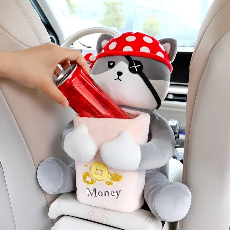 2-in-1 cute car tissue box and trash can, view 4 - MRSLM