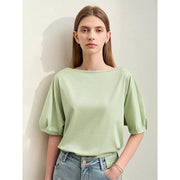 Slash neck lantern sleeve top, view 2 - MRSLM