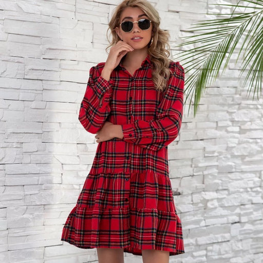 women's plaid shirt dress - MRSLM