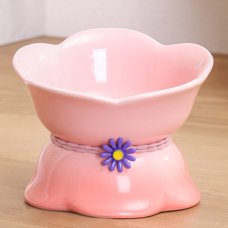 elevated gradient ceramic pet bowl, view 4 - MRSLM