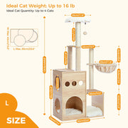 wooden cat tree with sisal posts, view 8 - MRSLM