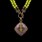 vintage agate beaded necklace, view 4 - MRSLM