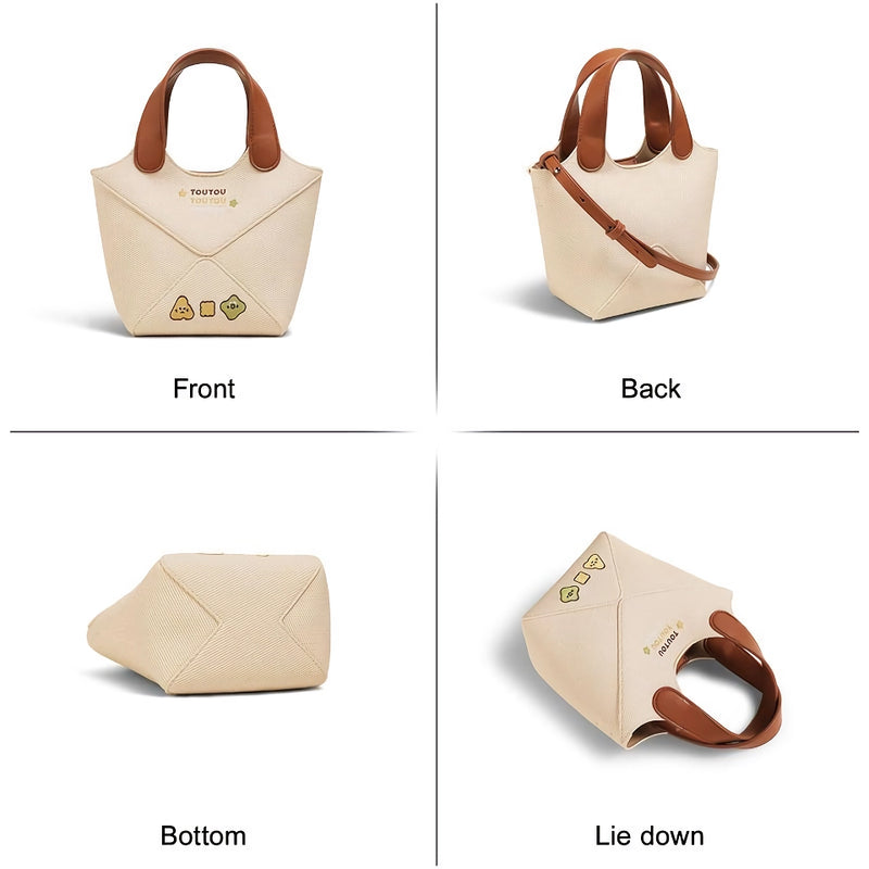 bucket bag with embroidered cheese design, view 8 - MRSLM