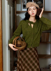 asymmetrical hollowed out knitted cardigan, view 2 - MRSLM