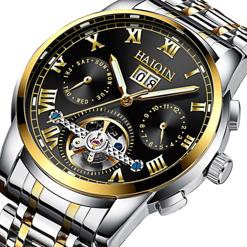 men's luminous hollow automatic mechanical watch, view 11 - MRSLM
