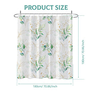 leaf pattern waterproof shower curtain, view 2 - MRSLM