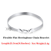 s925 silver flat snake bracelet, view 11 - MRSLM