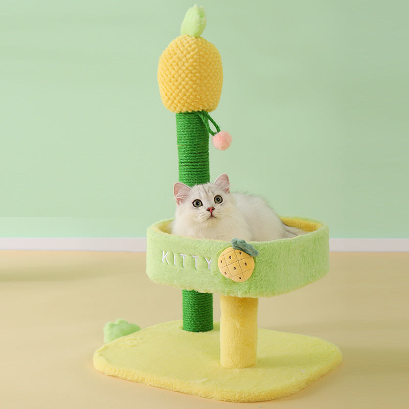 deluxe cat climbing frame with sisal scratch post, view 5 - MRSLM