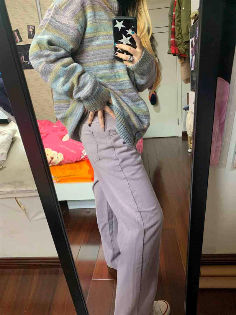 rainbow striped zip cardigan, view 9 - MRSLM