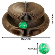 foldable cat scratcher with bell ball, view 8 - MRSLM