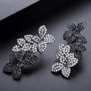 exaggerated gold-plated zircon statement earrings - MRSLM