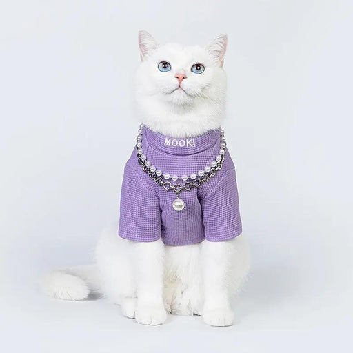 cozy purple waffle knit dog t-shirt - MRSLM