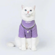cozy purple waffle knit dog t-shirt, view 2 - MRSLM