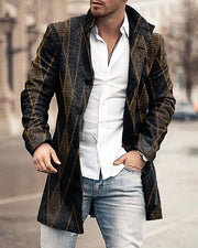 Men's stand collar plaid casual coat, view 14 - MRSLM