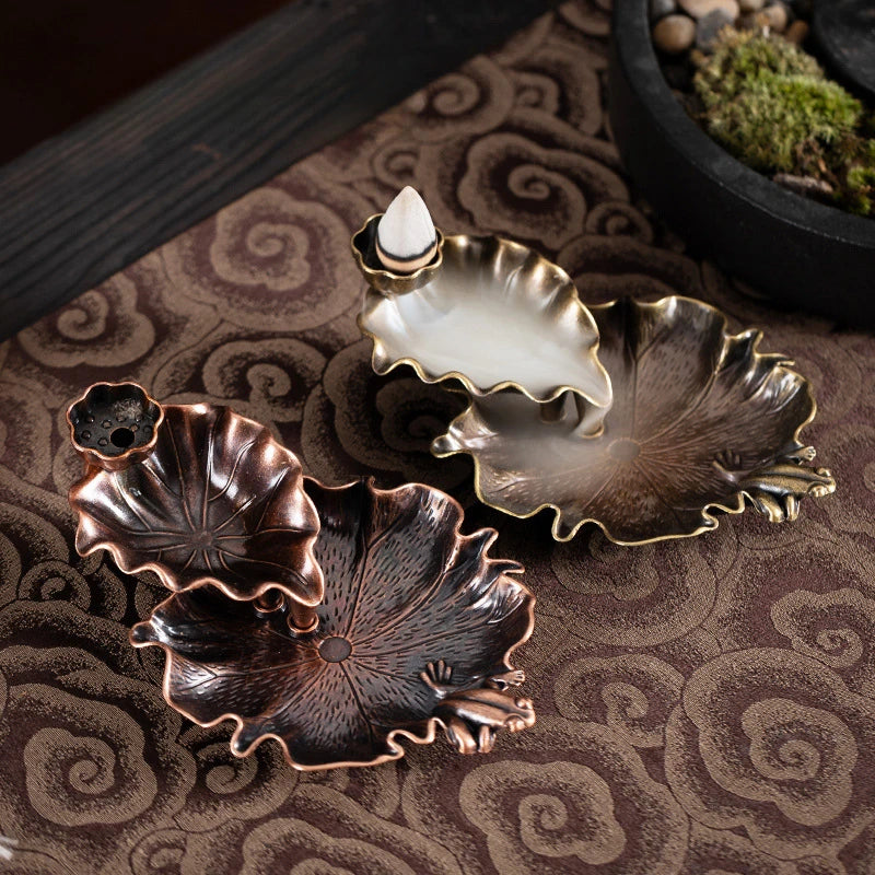 leaf tower ceramic backflow incense burner, view 7 - MRSLM