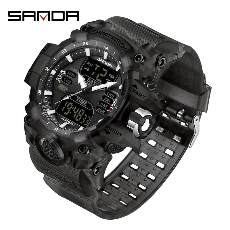 Dual display sports watch for men, view 8 - MRSLM