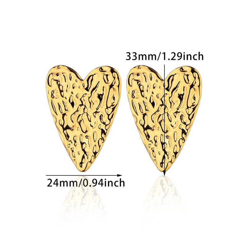 irregular heart stud earrings, view 9 - MRSLM