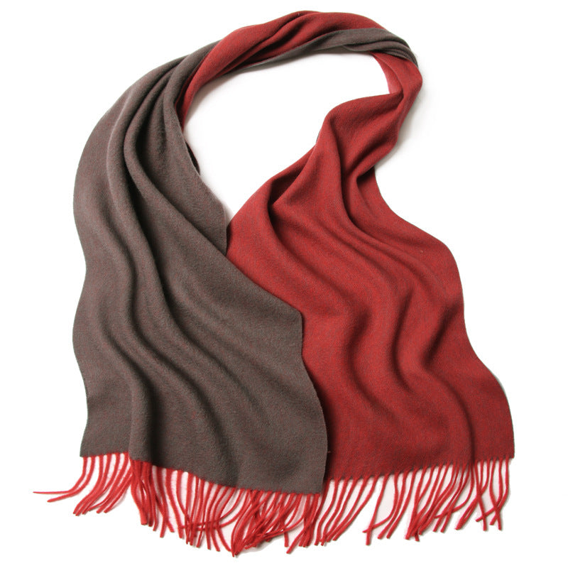 Double-sided wool scarf, shawl and wrap, view 6 - MRSLM