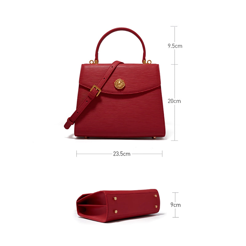 retro split leather shoulder handbag, view 11 - MRSLM