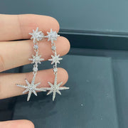 sterling silver star pendant earrings, view 4 - MRSLM