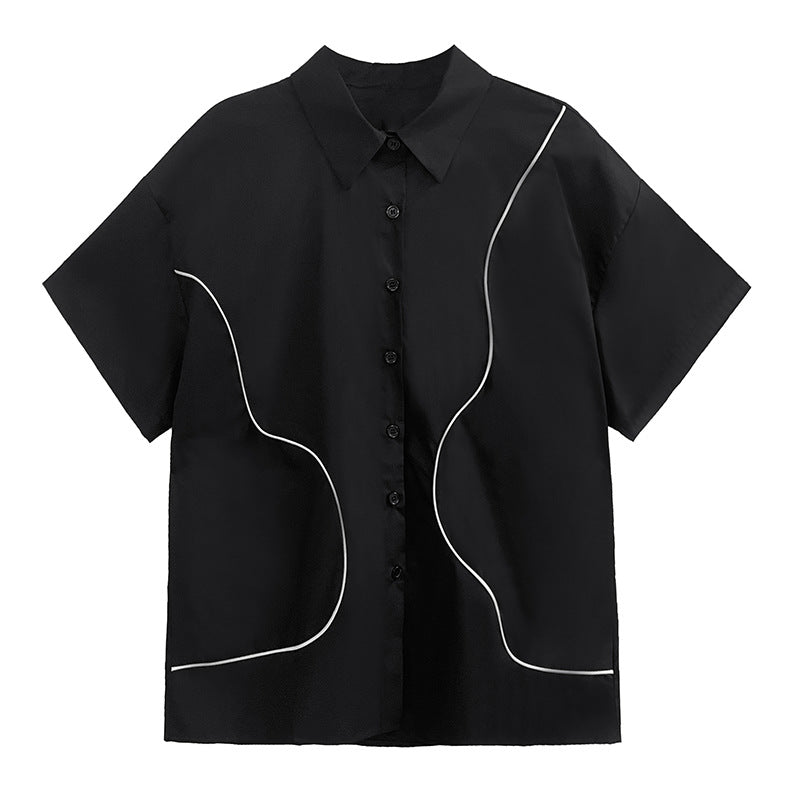 line short-sleeved shirt, view 8 - MRSLM