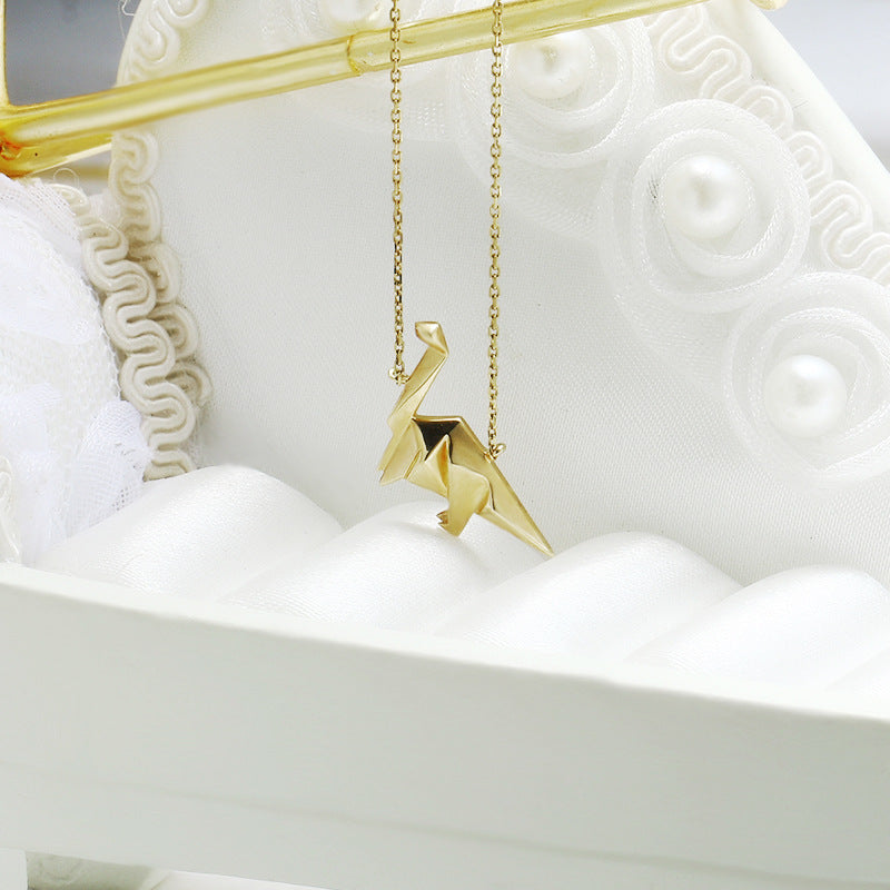 sterling silver dinosaur necklace, view 2 - MRSLM