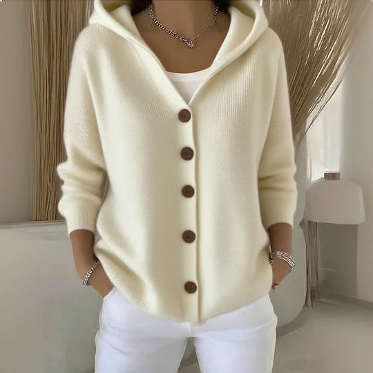 women's hooded button cardigan, view 8 - MRSLM