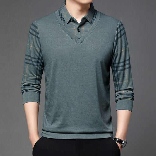 fake two-piece lapel men's t-shirt - MRSLM