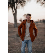 men's oversize windbreaker jacket with detachable hood, view 2 - MRSLM