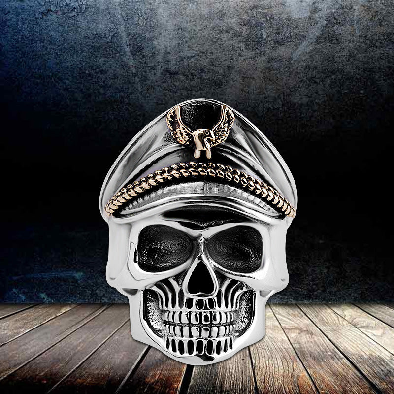 men's hip hop s925 silver sheriff star ring, view 4 - MRSLM