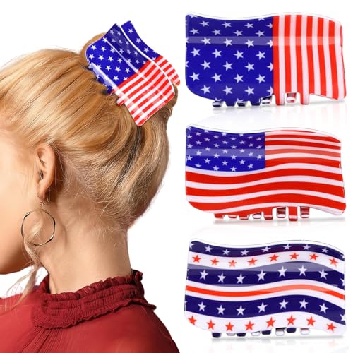 american flag claw hair clips set - MRSLM
