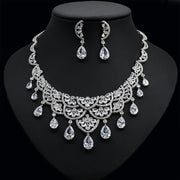 zirconia heart necklace and earrings set - MRSLM