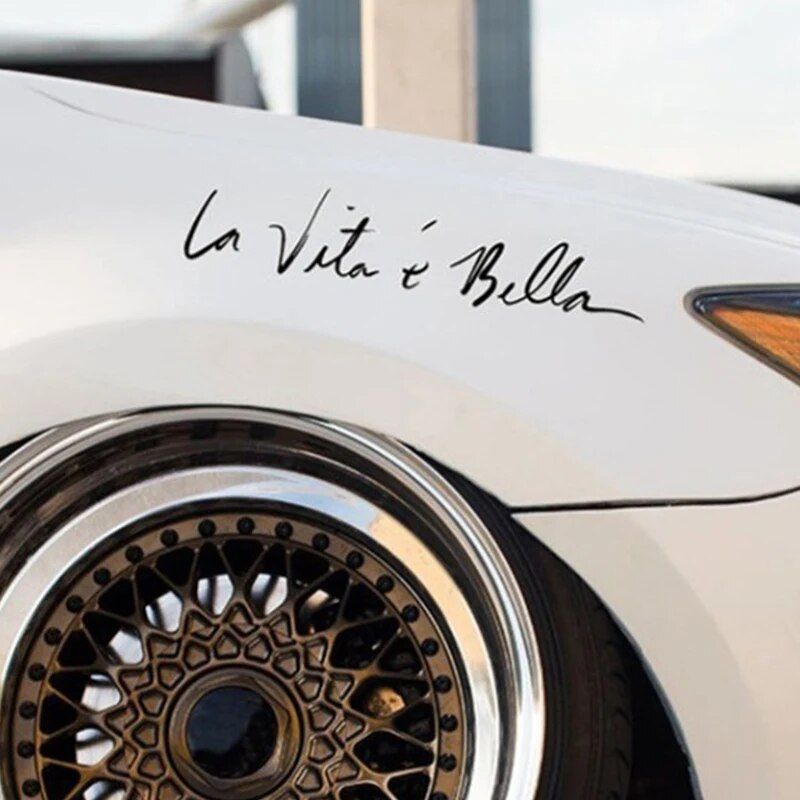 La Vita E Bella life quote car sticker, view 5 - MRSLM