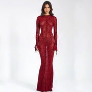 red striped backless maxi dress - MRSLM