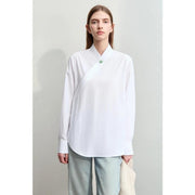 floral stand collar loose blouse, view 7 - MRSLM