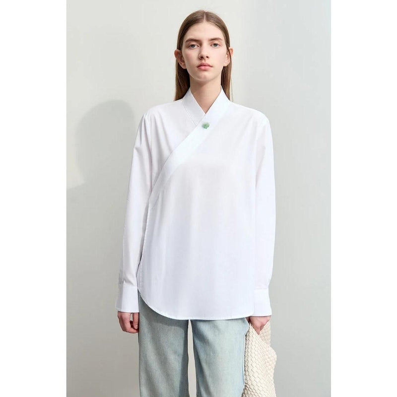 floral stand collar loose blouse, view 7 - MRSLM