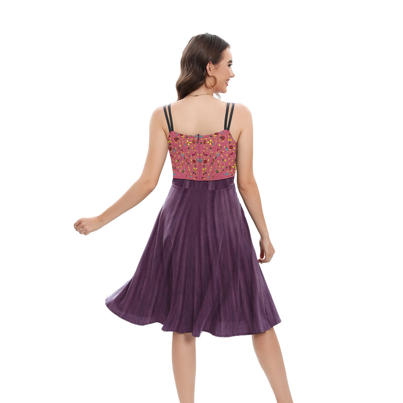 Women's pleated suspender dress, view 4 - MRSLM