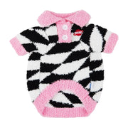 winter fleece dog sweater with rhombus print, view 2 - MRSLM