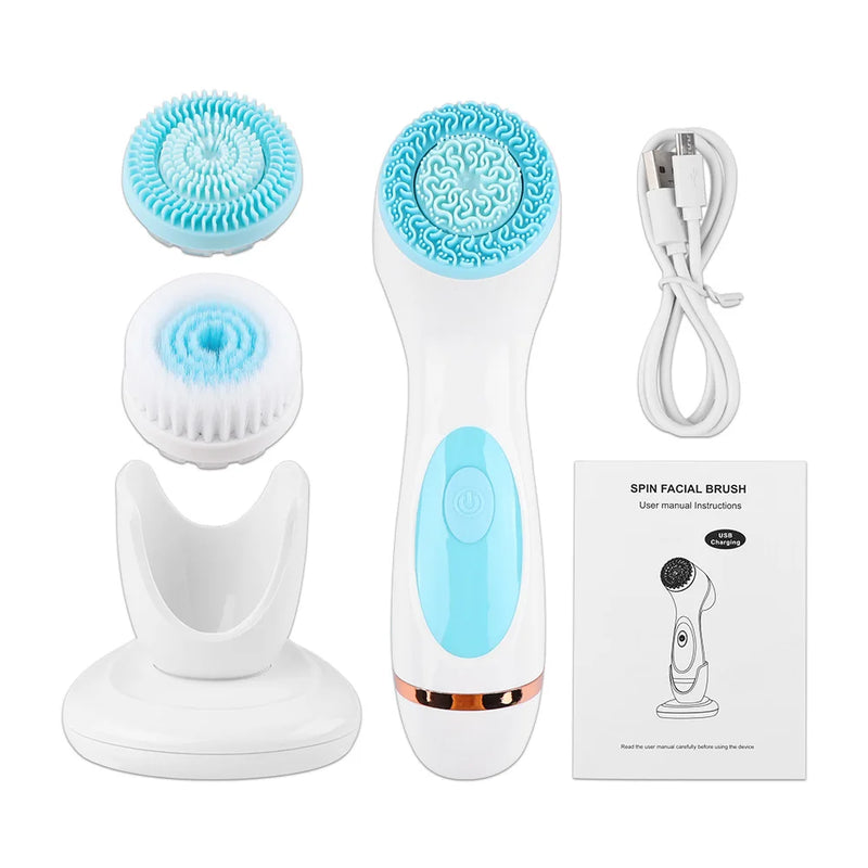 Ultrasonic facial cleansing brush, view 3 - MRSLM