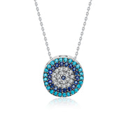 women's turquoise clavicle chain necklace, view 4 - MRSLM