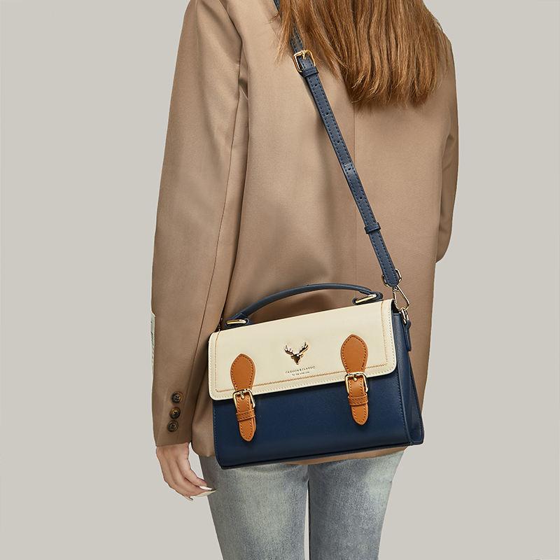 elegant women's split leather flap shoulder bag - MRSLM