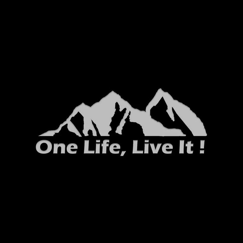 One Life Live It mountain car sticker, view 3 - MRSLM