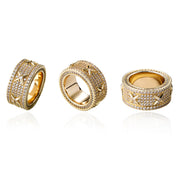 retro full zircon gold plated ring, view 4 - MRSLM